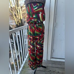 Multicolor Geometric Wide-Leg Jumpsuit - Women Pants & Jumpsuits